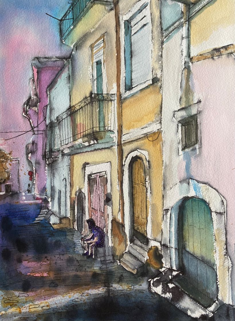Monte San Angelo : Architectural Sketching with Watercolor and Ink 2