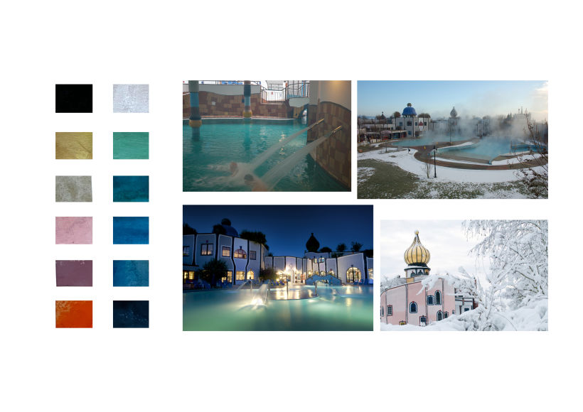 Photo inspiration of Rogner Bad Blumau in Graz, with my selected colour palette