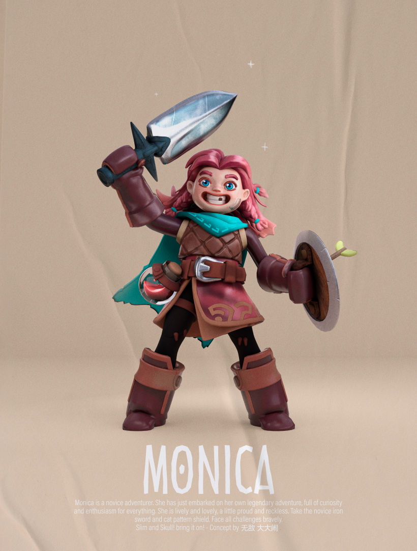 Monica: Modelado profesional de personajes cartoon 3D 2