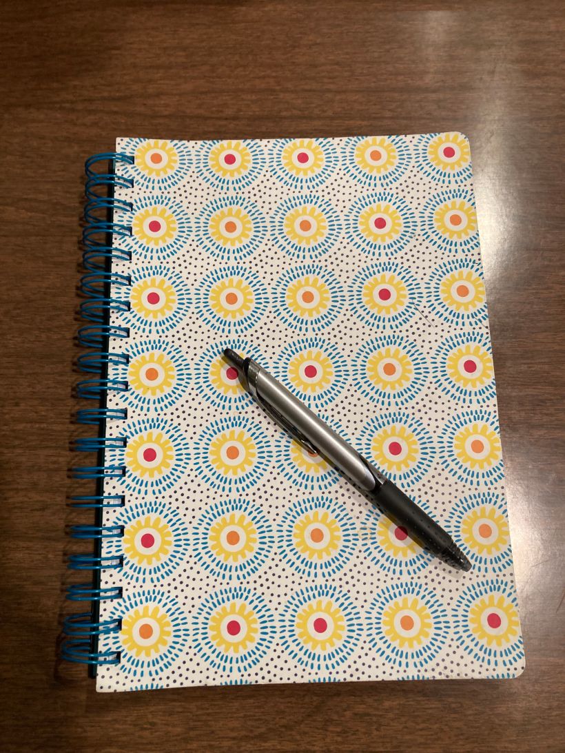 My notebook and pen