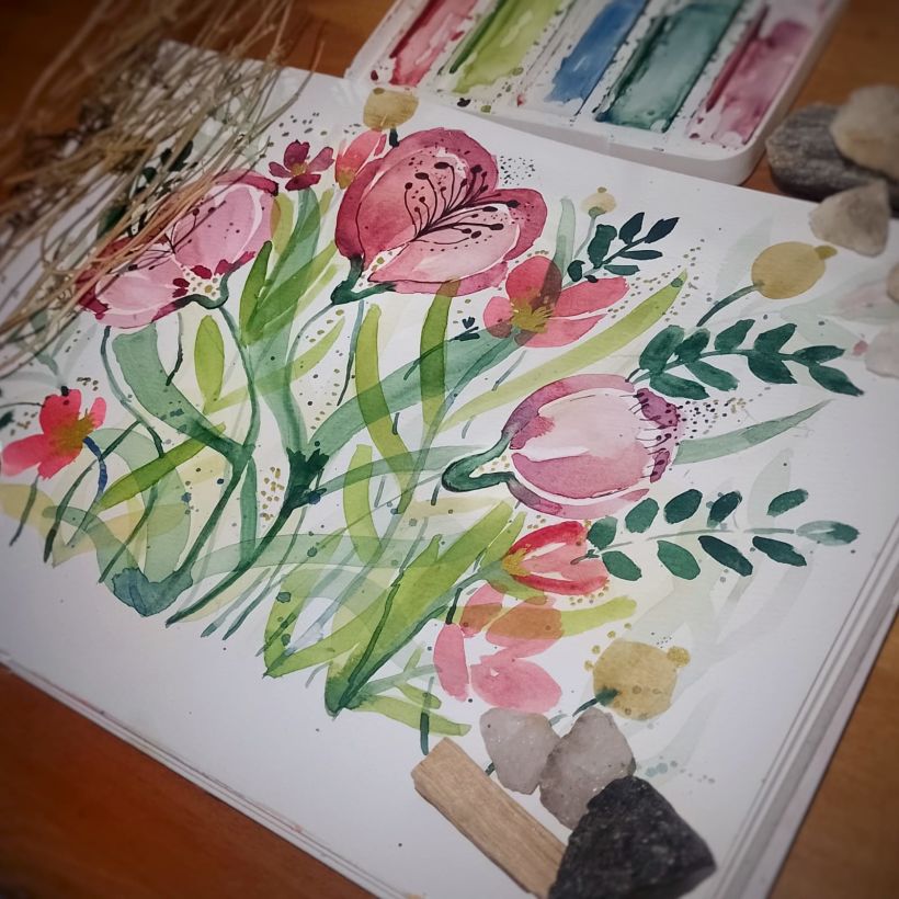 Mi proyecto del curso: Creación de una composición floral con acuarela 1