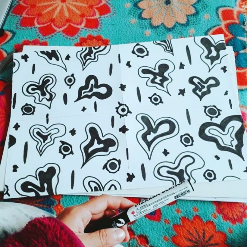 Mi proyecto del curso: Diseño de estampados textil Corazon Derretido 1