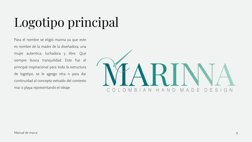 Mi proyecto del curso: Diseño de Branding para marca MARINNA 7