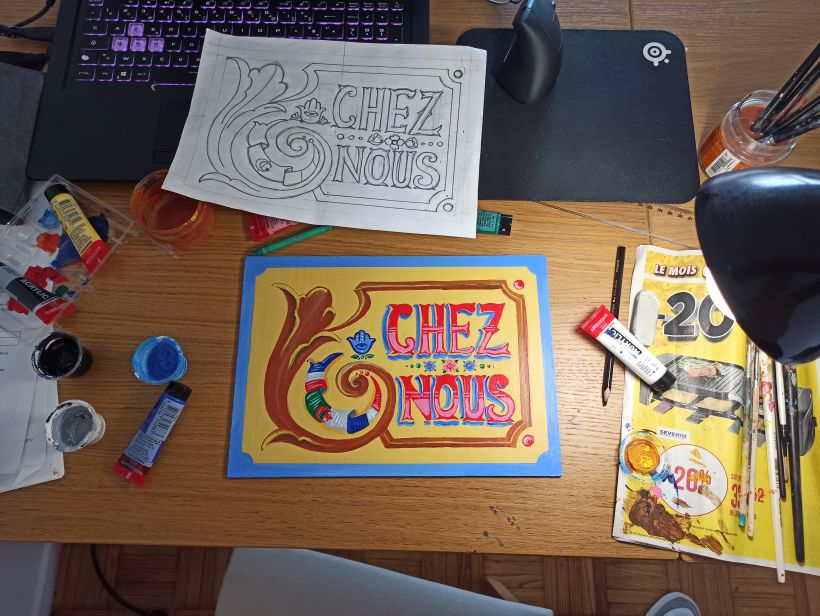 Mi proyecto del curso CHEZ NOUS : Fileteado porteño: ilustración y ornamentación de carteles 3