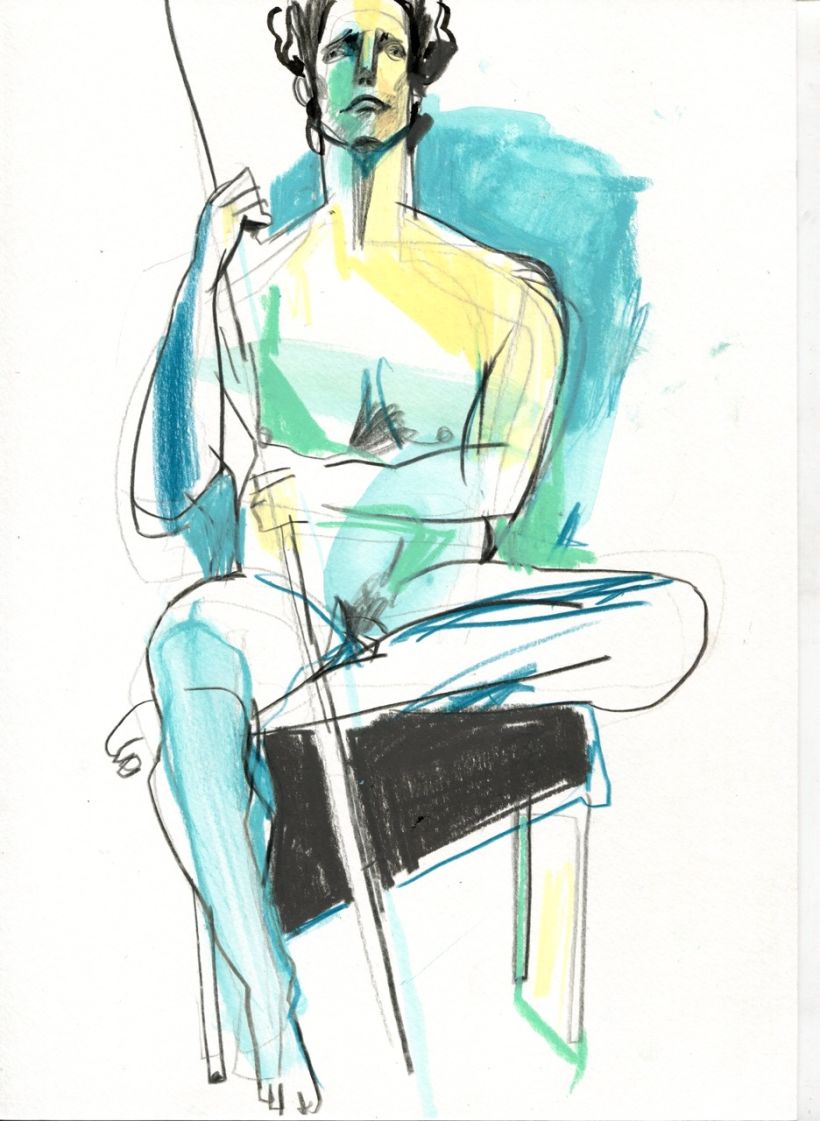 Life drawing sessions. Male figure.  7