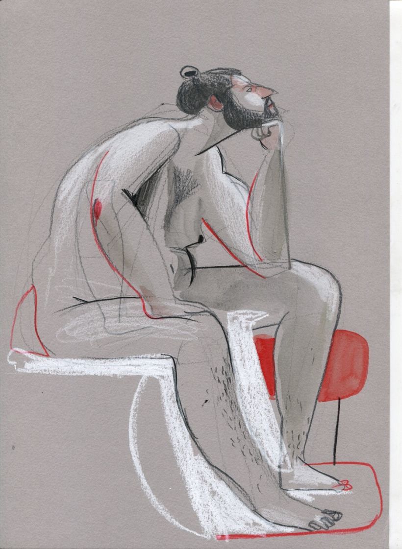 Life drawing sessions. Male figure.  10