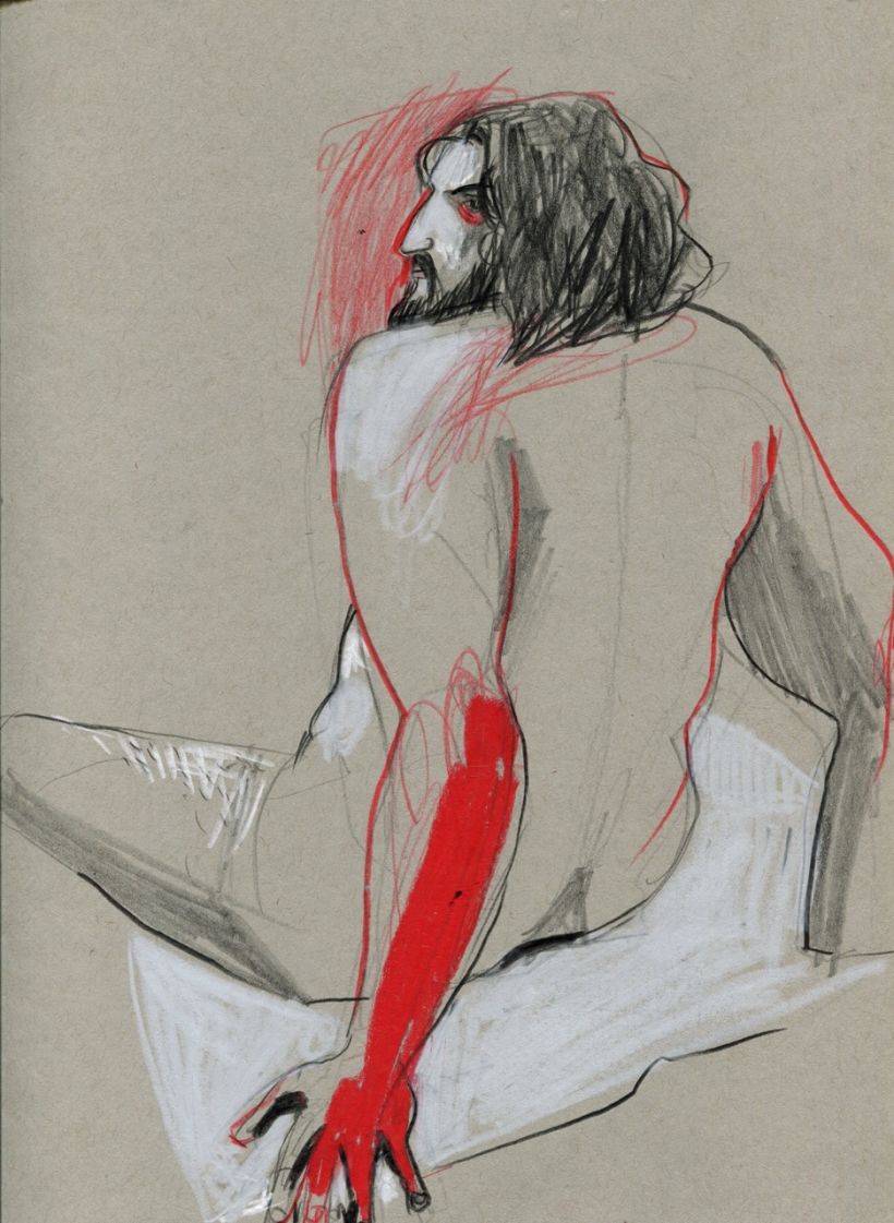 Life drawing sessions. Male figure.  11
