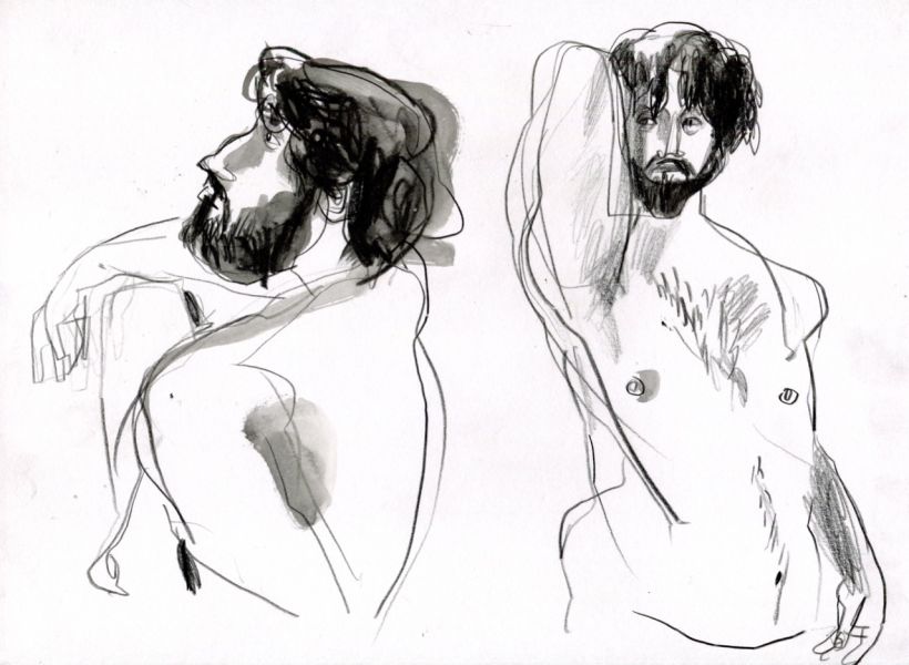 Life drawing sessions. Male figure.  4