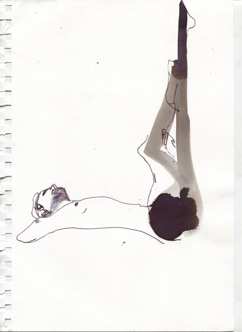 Live drawing. Interpreting the figure. Ink.  12