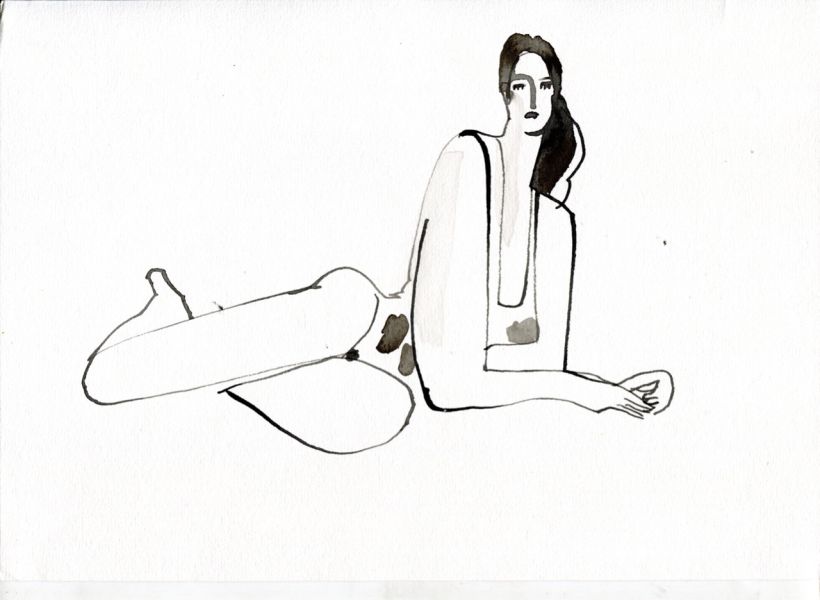 Live drawing. Interpreting the figure. Ink.  14
