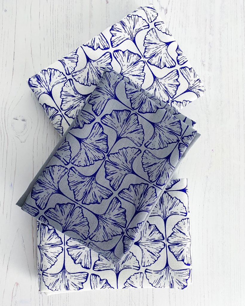 Gingko-leaves tea towels (screen print) / Ginkgo-Geschirrtücher (Siebdruck)