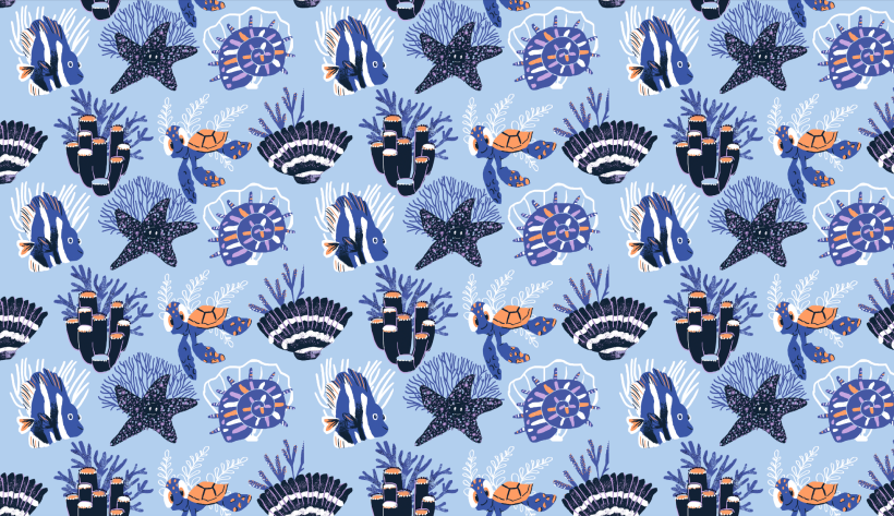 Mi proyecto del curso: Diseño de patrones ilustrados_ Buscando a Nemo 8