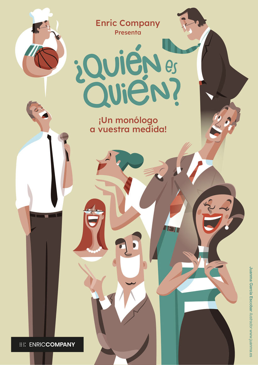 Diseño del cartel del espectáculo "Quién es Quién".  ENRIC COMPANY. Speaker y comunicador.  2