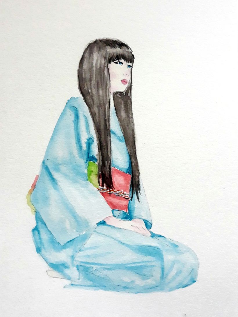 Japanese girl Drawing by Milos Pavlovic | Saatchi Art