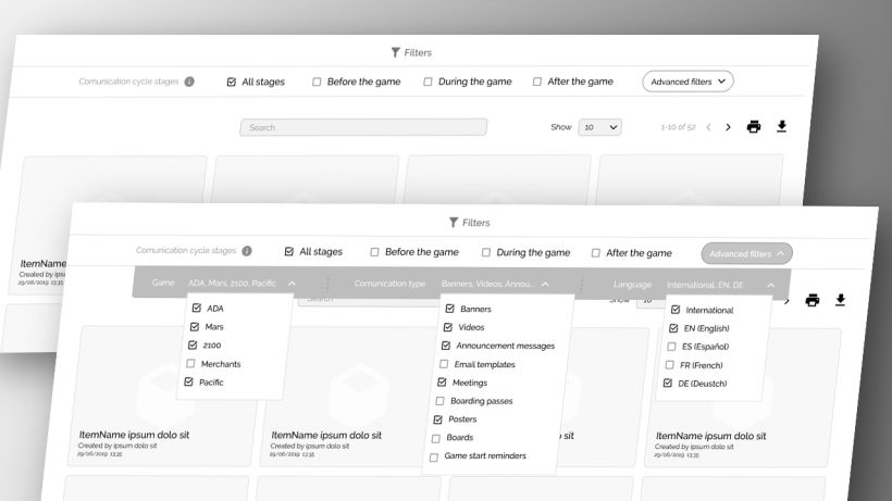 Prototype: high-end wireframes