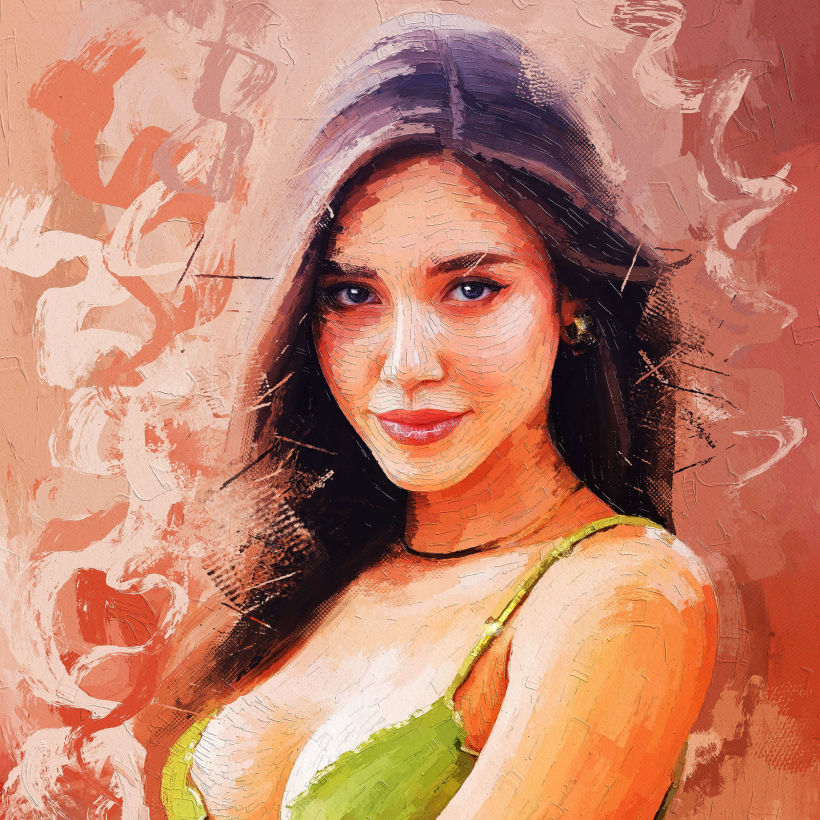 My Project in Portrait Painting: Fashion Model Malissia Sirica by Rod Lovell