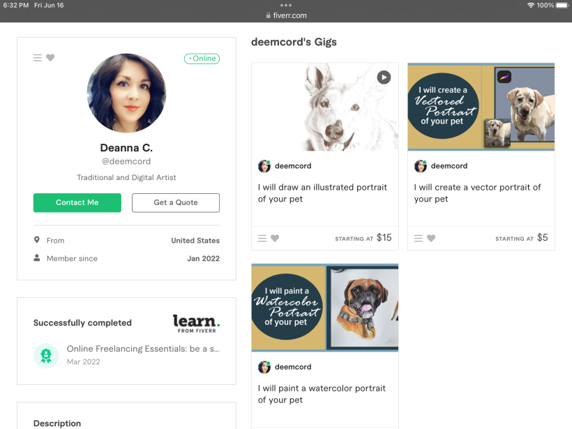 My project for course: Becoming a Creative Freelancer on Fiverr 1