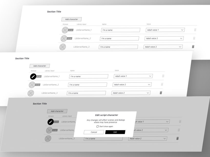 Prototype: high-end wireframes
