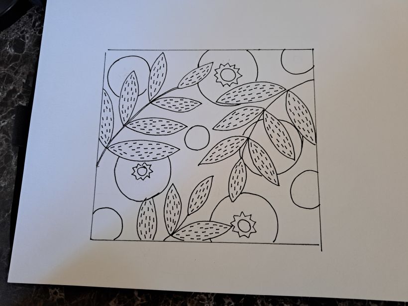 Il mio progetto del corso: Pattern botanici su quaderno da disegno (come  ispirazione per il thread painting)