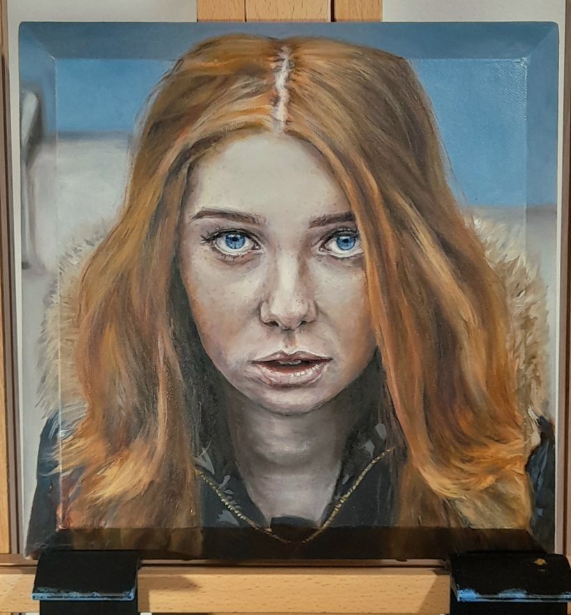 "Kat" Oil on Canvas based on photography by Inga Mishkina