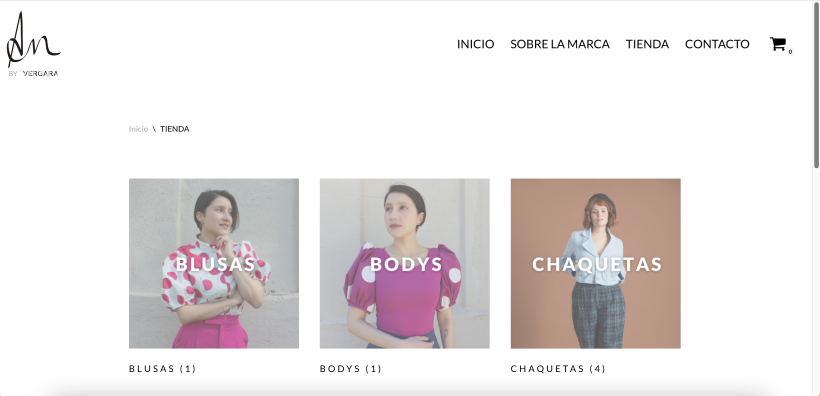 Pagina de Tienda de la marca chilena An by Vergara