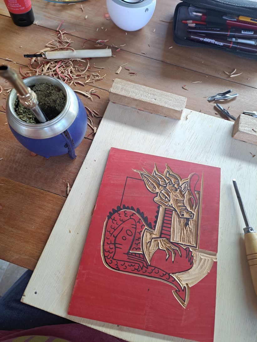 First time with linocut. 11