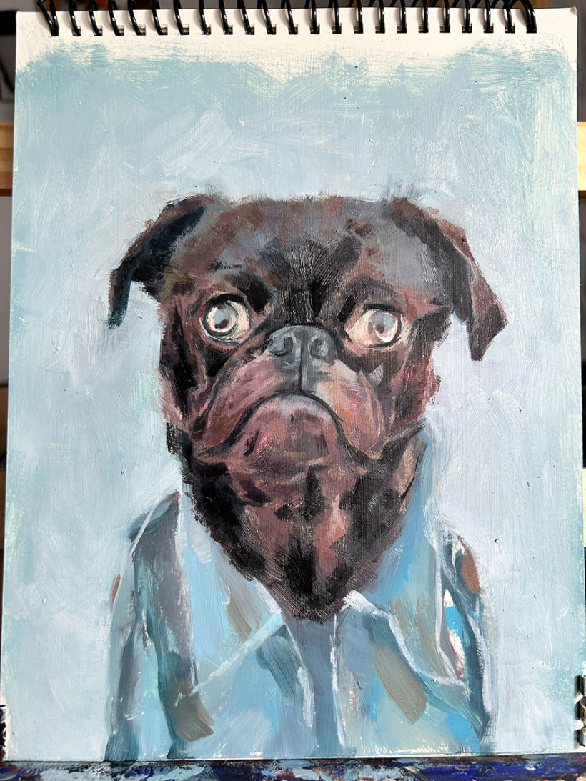 Mi proyecto del curso: Retrato realista de mascotas con pintura al óleo 8