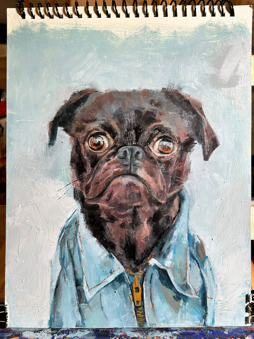 Mi proyecto del curso: Retrato realista de mascotas con pintura al óleo 10
