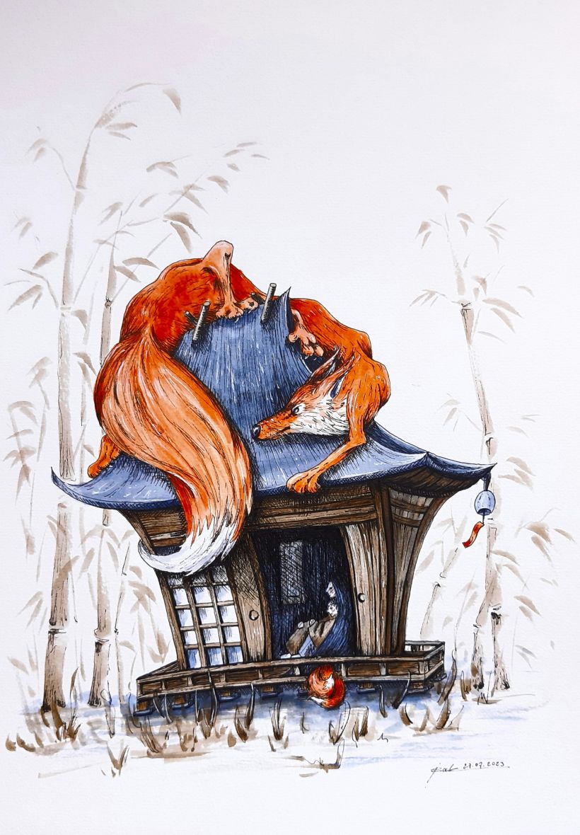 A fairy tale by Japanese writer Nankichi Niimi called: The Fox. It's about a boy who thinks he's possessed by a fox.