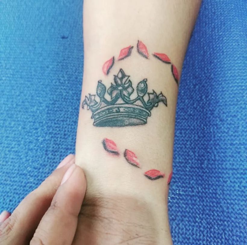 Tattoo uploaded by KaCee Fischer • #tiger #blue #crown #fierce #fist #roar  • Tattoodo