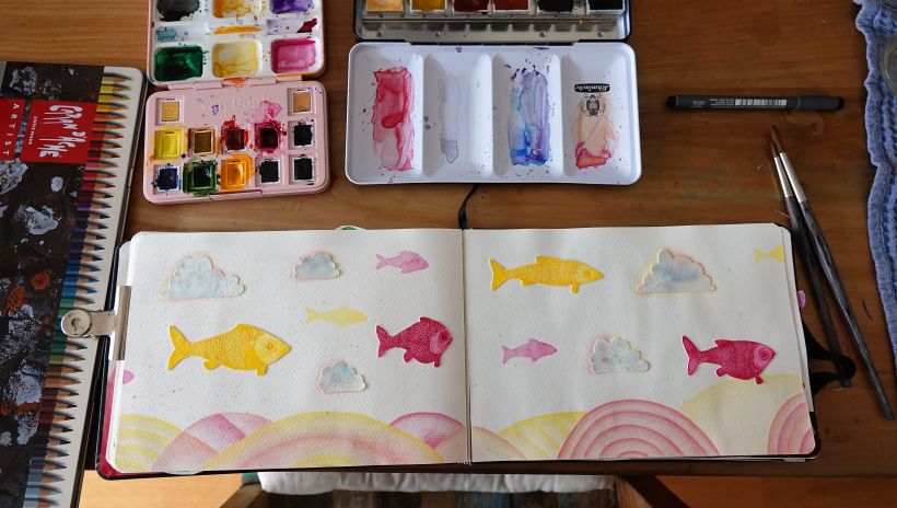 Mein Abschlussprojekt für den Kurs: Kreatives Sketching mit Aquarell für Anfänger 18