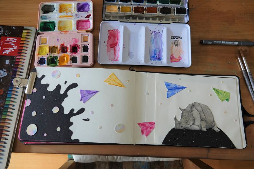 Mein Abschlussprojekt für den Kurs: Kreatives Sketching mit Aquarell für Anfänger 24