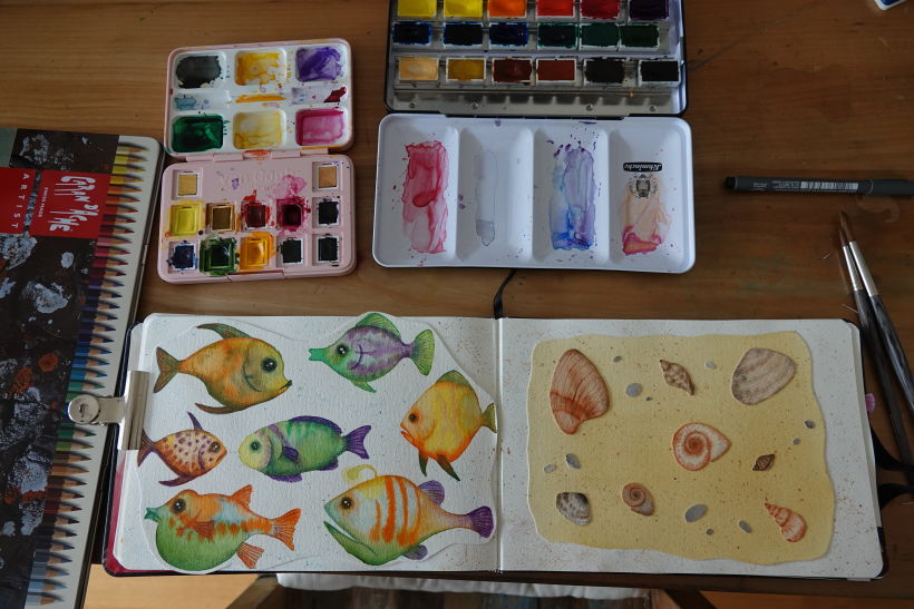 Mein Abschlussprojekt für den Kurs: Kreatives Sketching mit Aquarell für Anfänger 15