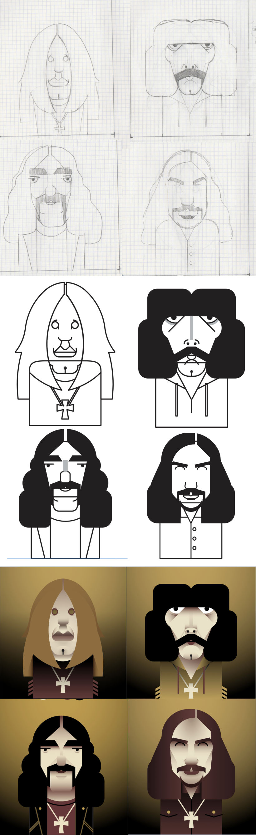 Black Sabbath : Retrato geométrico minimalista 2