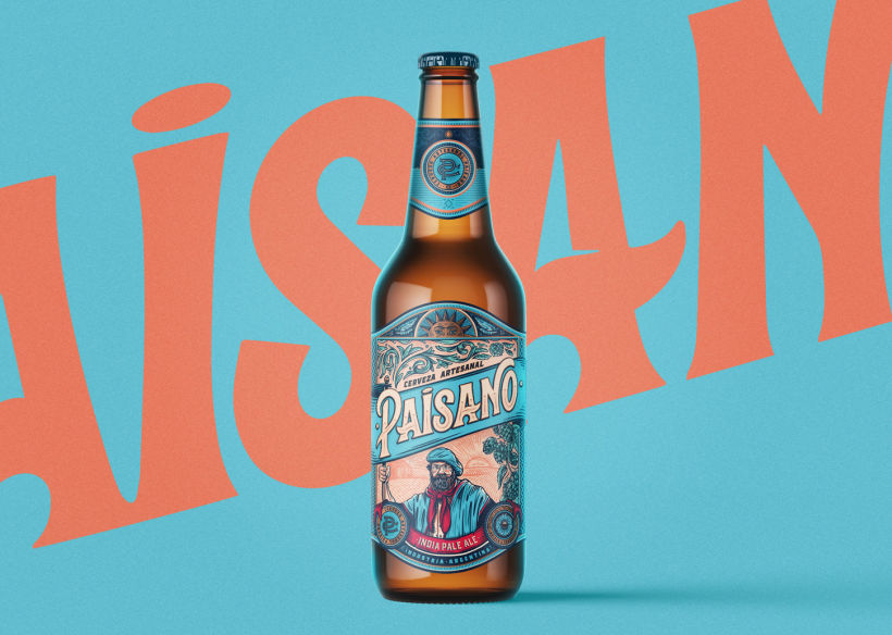 Paisano - Cerveza Artesanal 🇦🇷🍻 Mi proyecto final del curso en @domestika "Ilustración y lettering para diseño de packaging" 🤩 9
