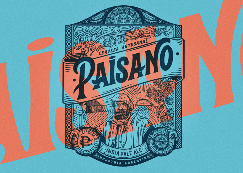 Paisano - Cerveza Artesanal 🇦🇷🍻 Mi proyecto final del curso en @domestika "Ilustración y lettering para diseño de packaging" 🤩 7