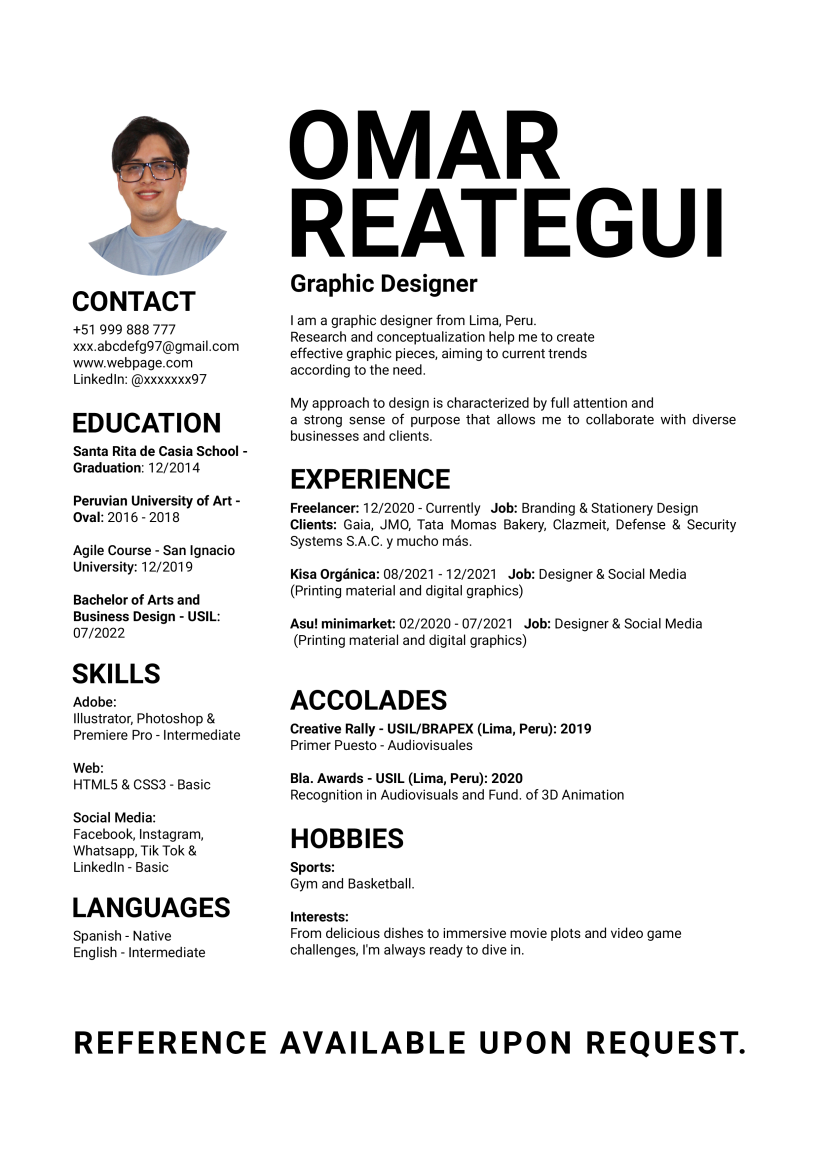 My project for course: Resumes for Creatives: Craft Your CV and Cover Letter 4