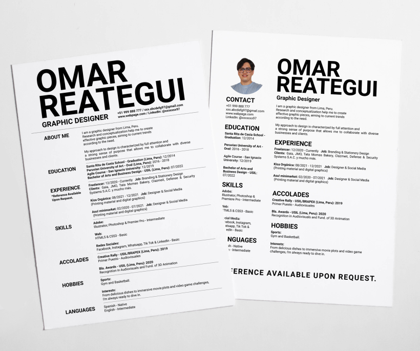 My project for course: Resumes for Creatives: Craft Your CV and Cover Letter 1