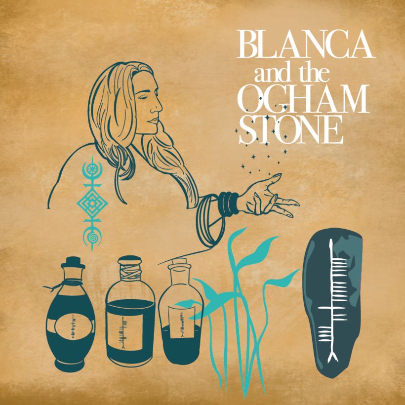 Blanca and the Ogham Stone Square Business cards  15