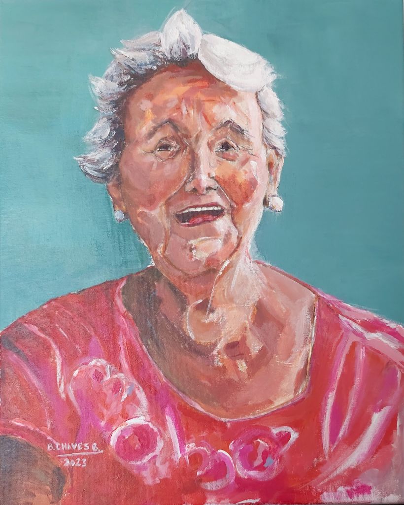 Retrato expresionista de mi abuela Consuelo. Acrílico sobre lienzo. 40x50.