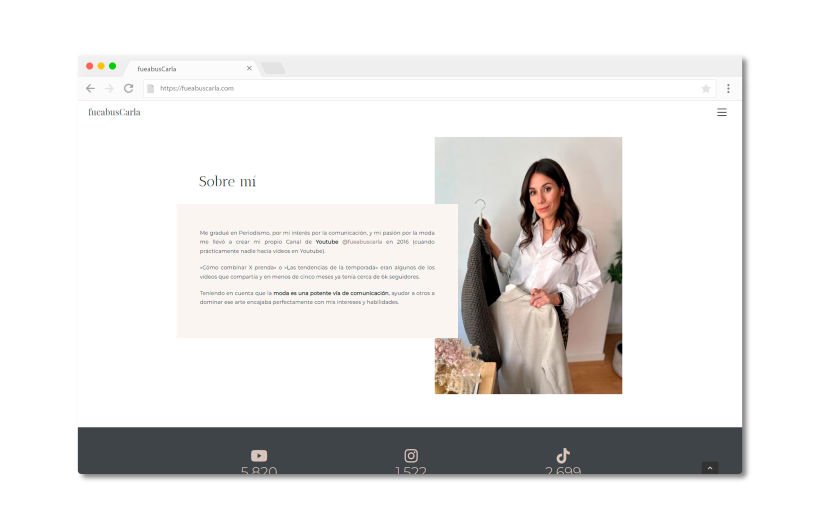 Página web para una consultora de moda 1