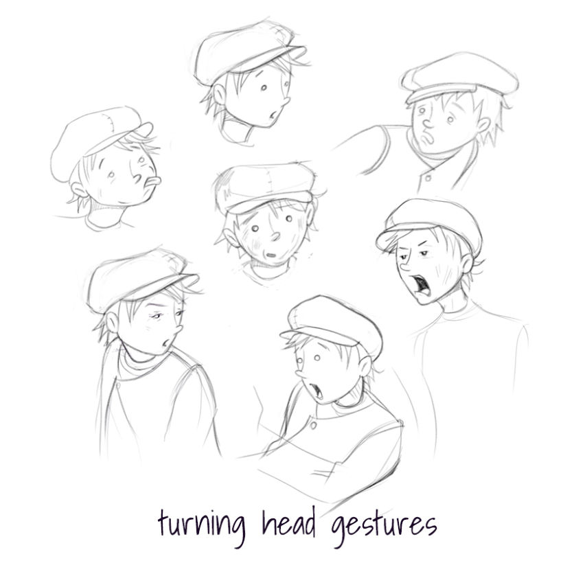 Turning Head Gestures of Boy