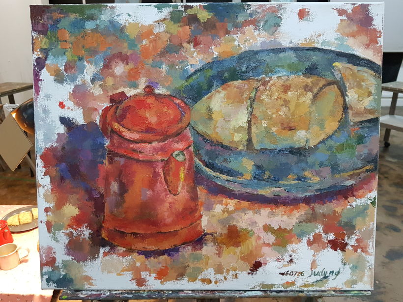 Still life study oil painting with knife 6