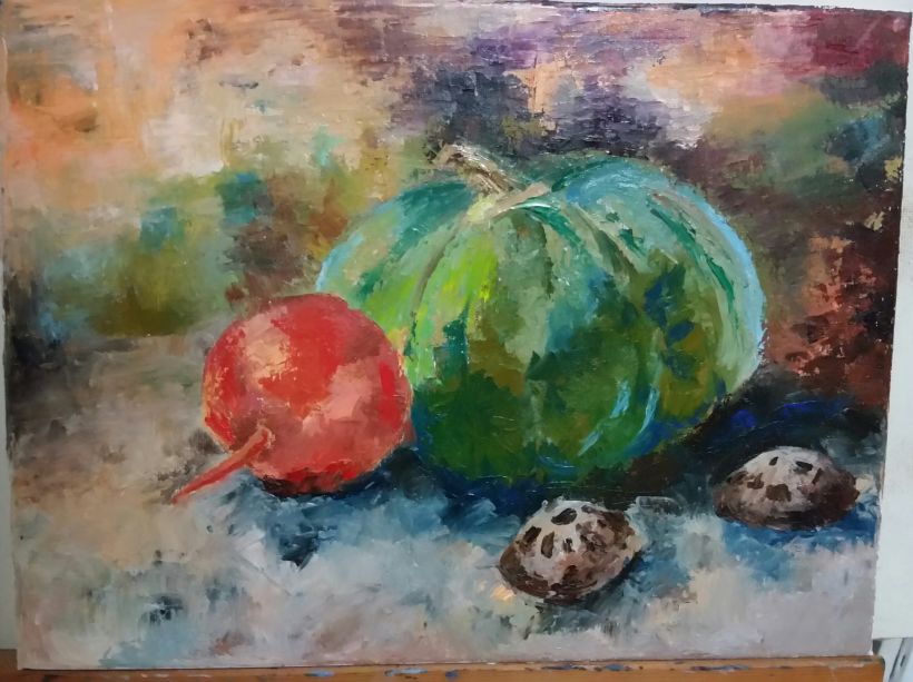 Still life study oil painting with knife 7