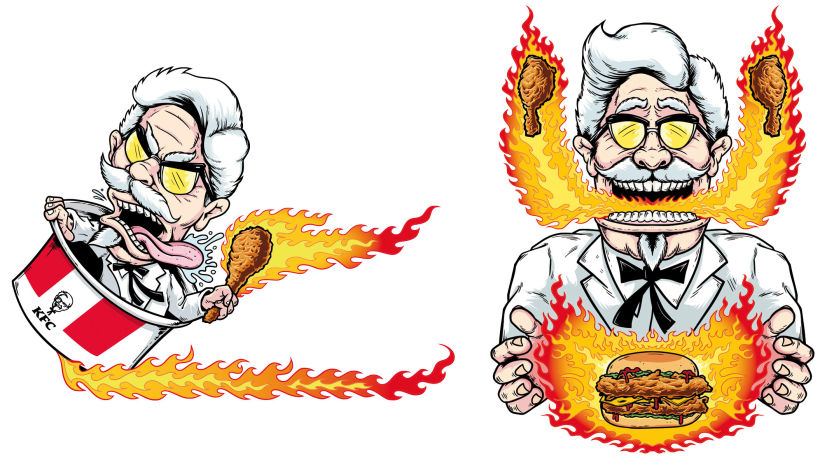 Ilustraciones "Los Malditos" para KFC España 5