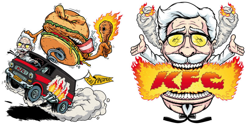 Ilustraciones "Los Malditos" para KFC España 4