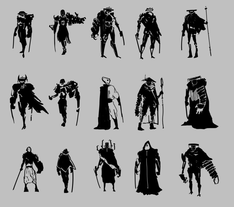 Mi proyecto del curso: Diseño de personajes para concept art_ Gladiador Ciberpunk 1