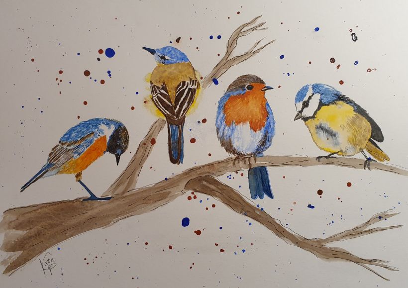My project for course: Artistic Watercolor Techniques for Illustrating Birds 1