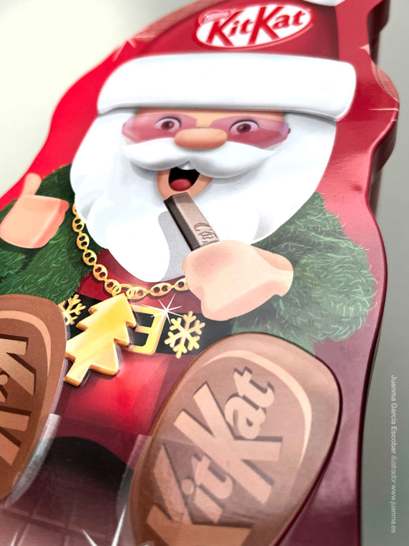 Ilustraciones para colección de latas KIT KAT Santa Claus. Campaña mundial.