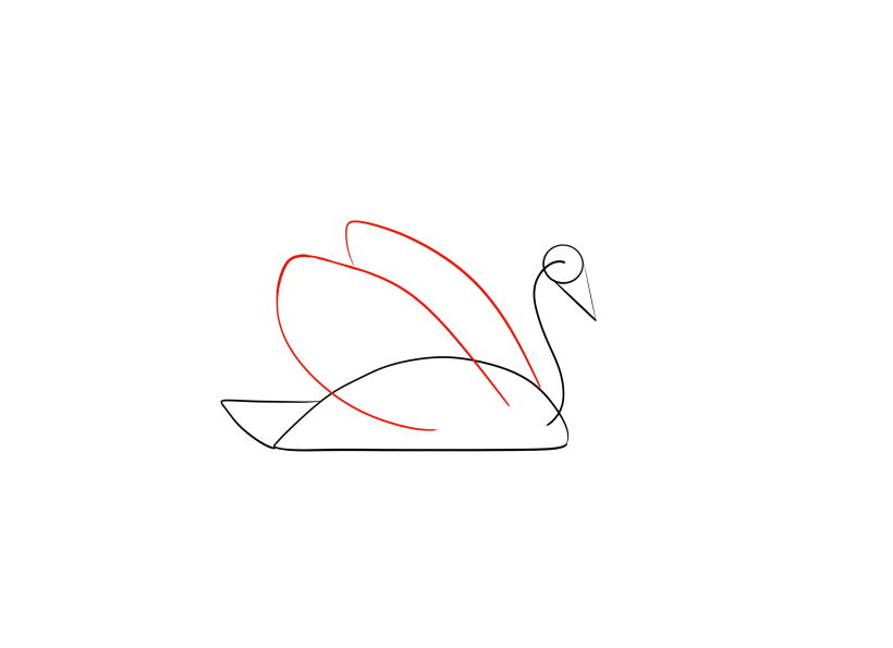 how to draw a swan step by step 